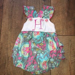 Romper embroidered with “H” 18 mos